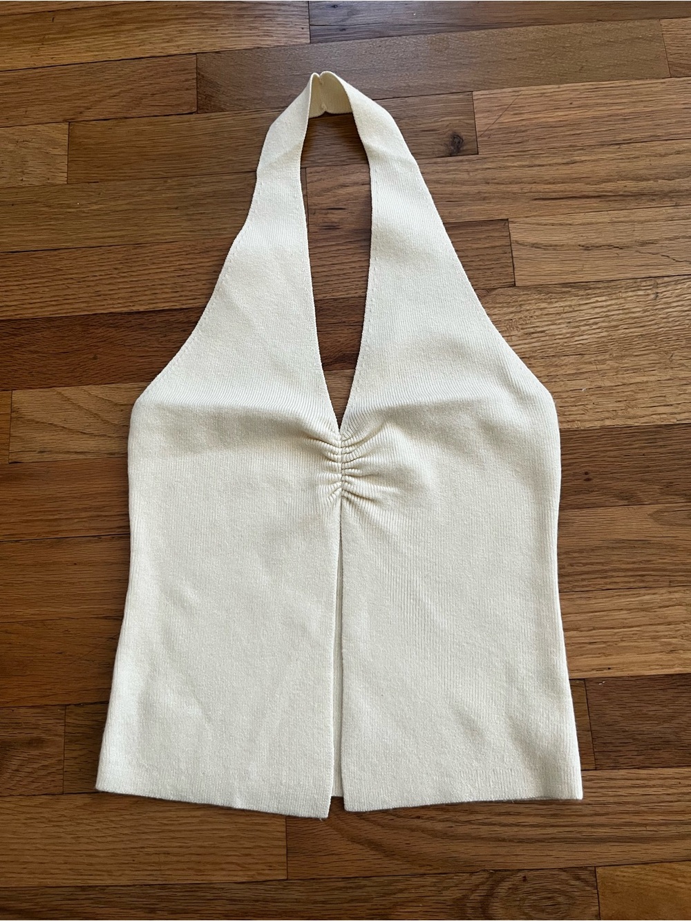 Cream Halter Knit Camisole